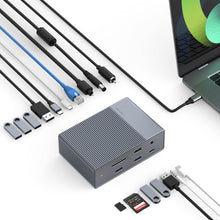 Load image into Gallery viewer, HyperDrive GEN2 16-Port Thunderbolt 3 Dock — Latest Generation Titan Ridge Docking Station. Supports 8K video. Backward compatible with USB-C host.
